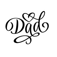 Dad vector lettering script.