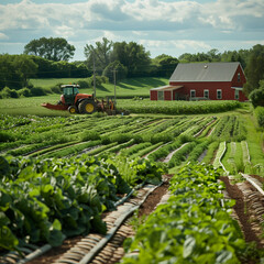 Canadian agriculture field and barn scene