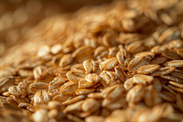 Obraz premium Background with close-up oat grain. Concept of whole organic grain or ancient groats.