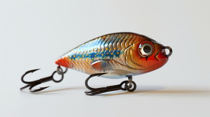 Fishing lure on white background. AI Generative.