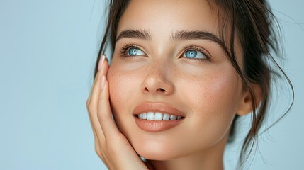Obraz premium A woman with a beautiful face and a smile