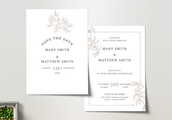 Floral Wedding Invitation Card Layout