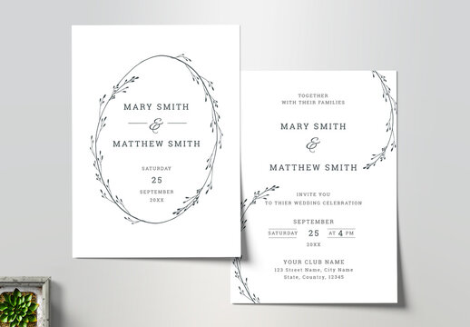 Floral Wedding Invitation Card