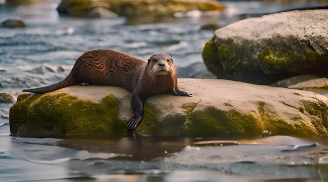 A Graceful Dance of Playfulness and Serendipity by the Water's Edge
