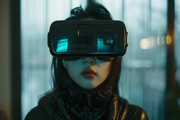 Woman with vr glasses.