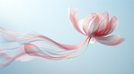 delicate pink abstract tulip with a train