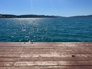 Fototapeta premium Wooden pier on the Adriatic coast, Croatia