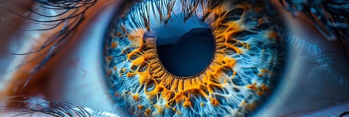 Detailed human iris macro photography, anatomy beauty.