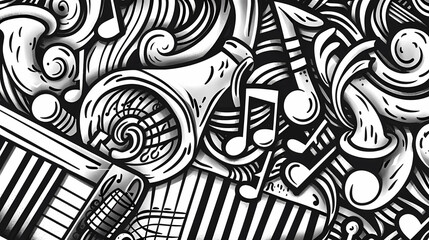 Abstract Classical music hand drawn doodle banner cartoon vector image