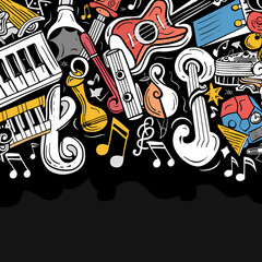 Abstract Classical music hand drawn doodle banner cartoon vector image