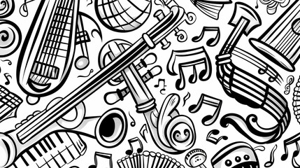 Abstract Classical music hand drawn doodle banner cartoon vector image