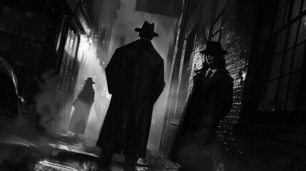 Depiction of a cunning detective in a noir detective