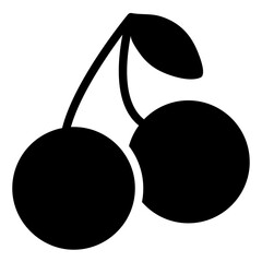 Cherry Icon in Glyph Style