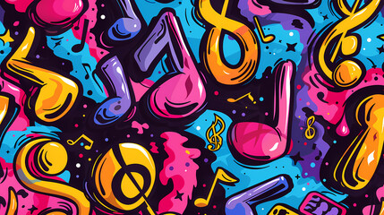 Obraz premium Abstract Classical music hand drawn doodle banner cartoon vector image