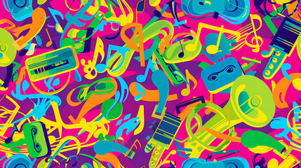 Abstract Classical music hand drawn doodle banner cartoon vector image