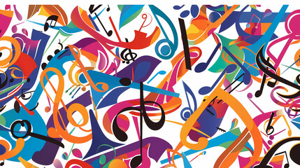 Abstract Classical music hand drawn doodle banner cartoon vector image
