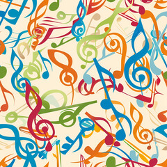 Abstract Classical music hand drawn doodle banner cartoon vector image