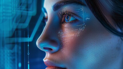 Skin clarity enhancement technology side view Enhancing skin clarity with hightech  Scifi tone  Vivid