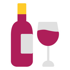 Wine Icon in Flat Style