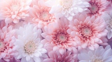 Soft Pastel Colored Chrysanthemum Flowers