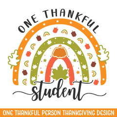 One thankful student thanksgiving design, thanksgiving svg designs, thankful turkey svg