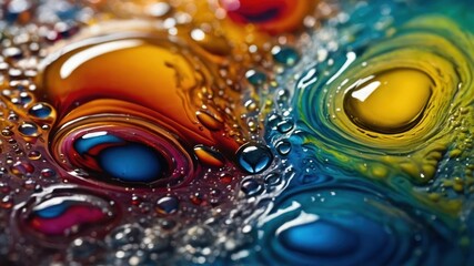 Fototapeta premium A colorful close up of dynamic liquids in seamless transformation