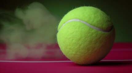 tennis ball against a single color background