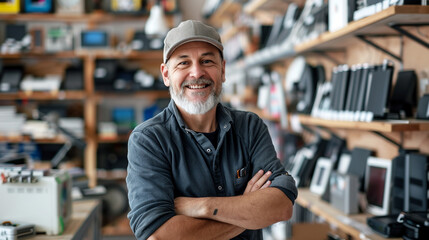 Portrait of a small business owner.  - Powered by Adobe