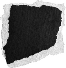 Black & White Torn Paper Piece