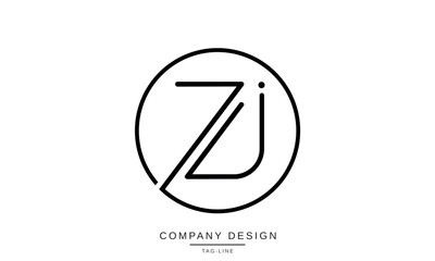 ZJ, JZ Abstract Letters Logo Monogram Design Font Icon Vector Initials