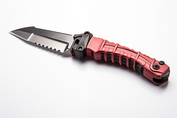 camping knife isolated on white. generative AI