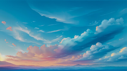 High quality Blue gradient colored sky illustration background