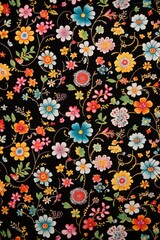 Long Pattern On Black Fabric