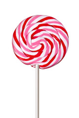 Colorful lollipop on white background.