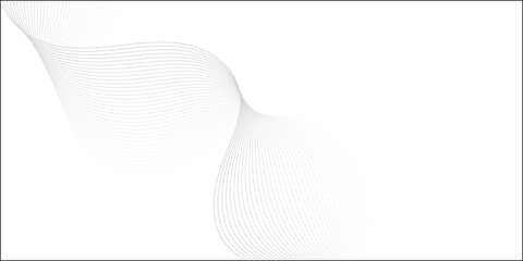 Abstract grey wave lines on transparent background. Technology, data science, geometric border...