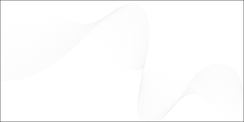 Abstract grey wave lines on transparent background. Technology, data science, geometric border...