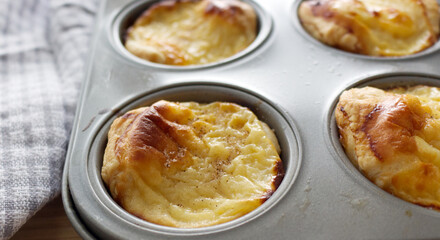 Traditional Portuguese egg tart pasty cakes, dessert Pasteis de nata.