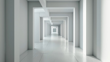 labyrinthine corridor stretching into infinity, representing the complexity and confusion