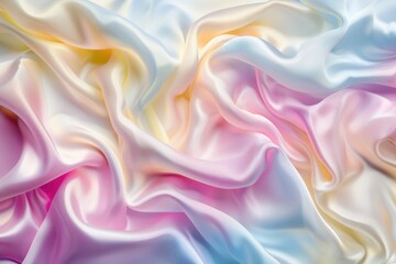 Obraz premium Elegant Pastel Silk Fabric Wave Texture in Soft Colors for Luxurious Background