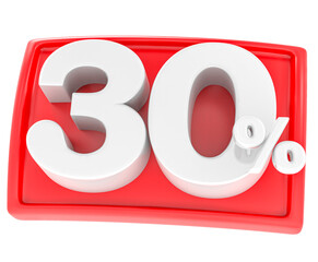 30 Percent Number 3D Render