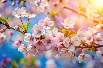  Blossom tree over nature background