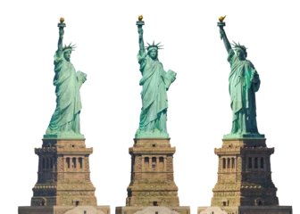 Printed kitchen splashbacks collection of the Statue of Liberty isolated on free PNG Background - New york cityscape river side which location is lower manhattan. Architecture and building with tourist concept.