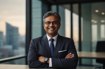 Fototapeta premium Happy man smiling, office worker, Software designer, boss
