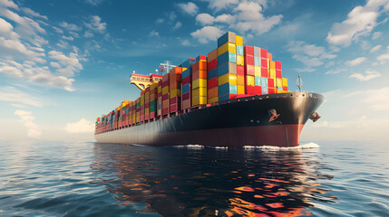 Busy transport with cranes loading and unloading containers from multiple ships docked at the harbor.