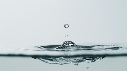 Water drop on a white background.