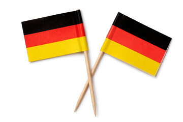 Miniature German paper flags close up full frame as background close up