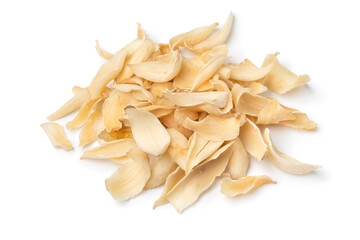 Dried Lily buds close up isolated on white background 