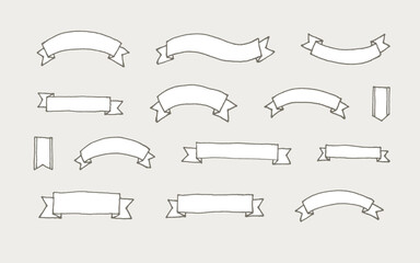 手描きのリボン素材集