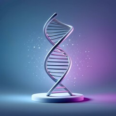 3D Render of DNA Helix Structure, Science and Genetics Concept