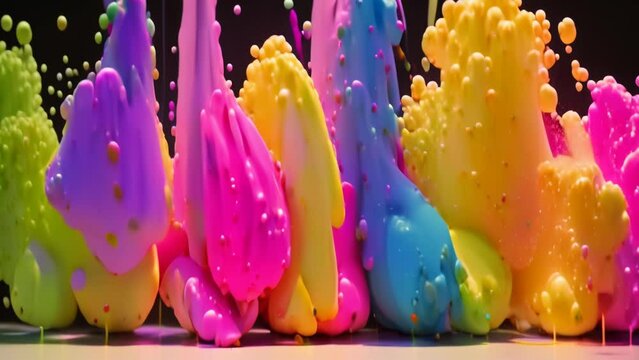 imploding paint colorful timelapse explosion abstract  vibrant hues 
